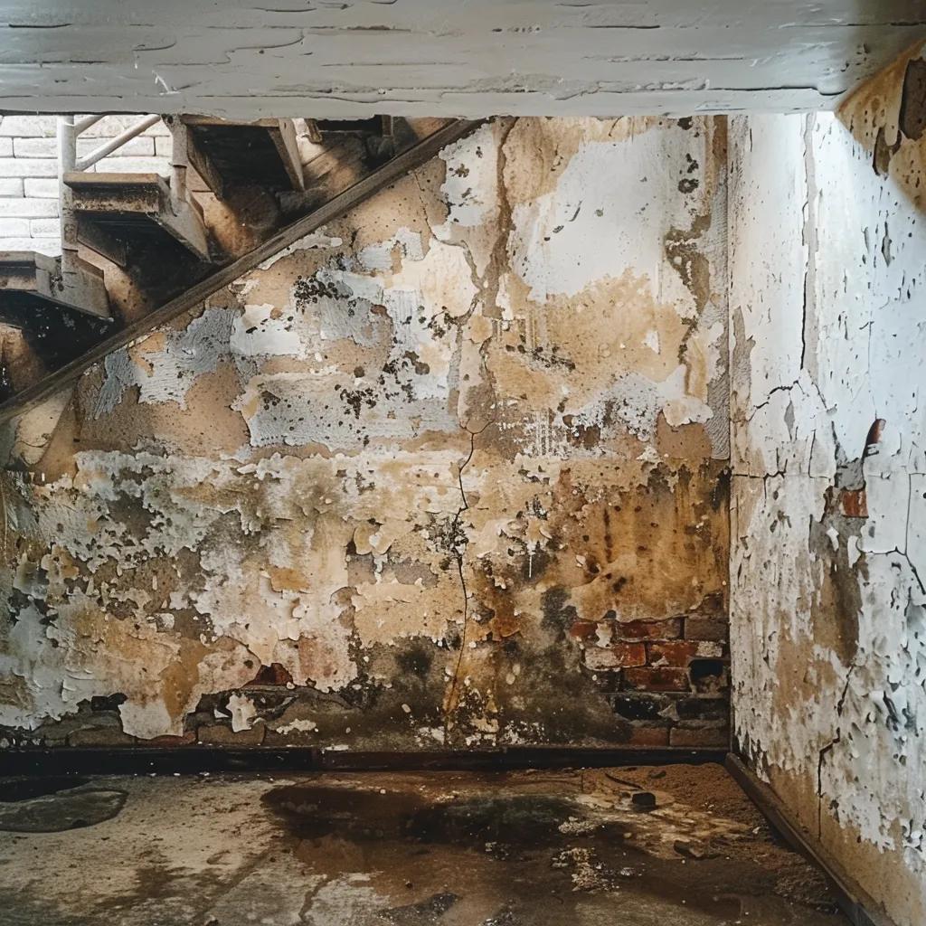 Common basement leak indicators: water stains, peeling paint, and efflorescence